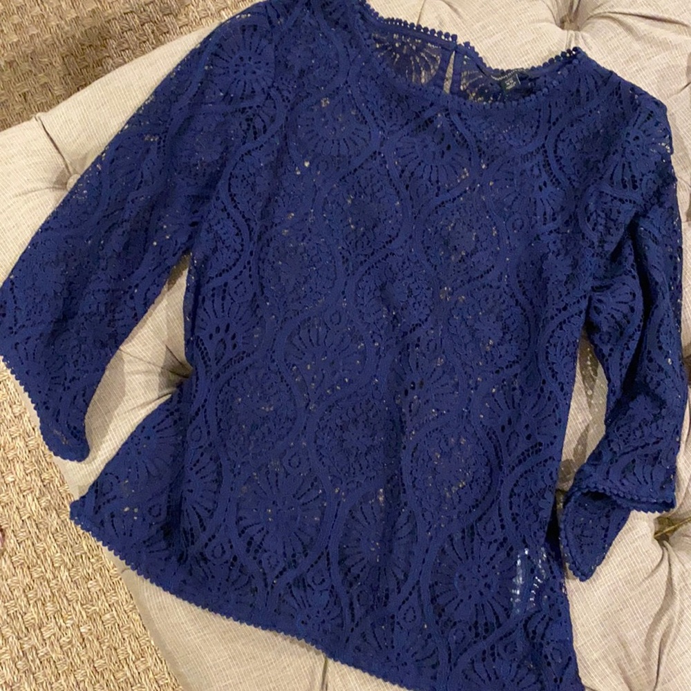 Banana republic.  size XS petite.  navy lace